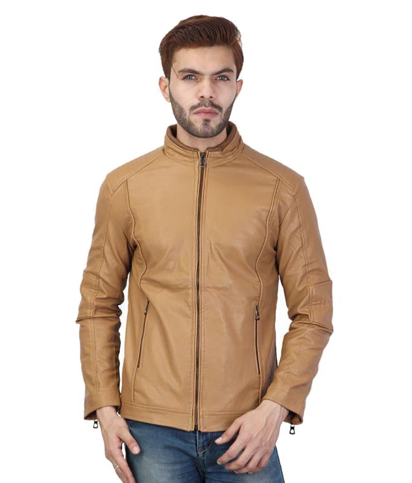 Tashi Delek Beige Leather Jacket - Buy Tashi Delek Beige ...