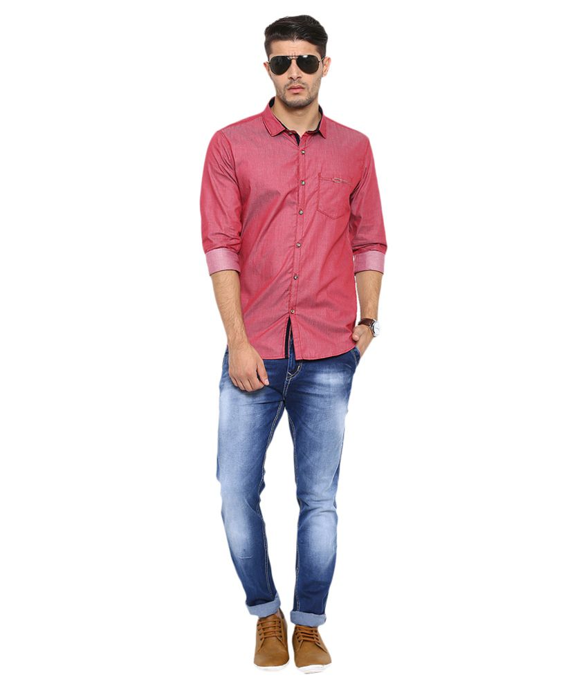 With Red Casuals Slim Fit Shirt - Buy With Red Casuals Slim Fit Shirt ...