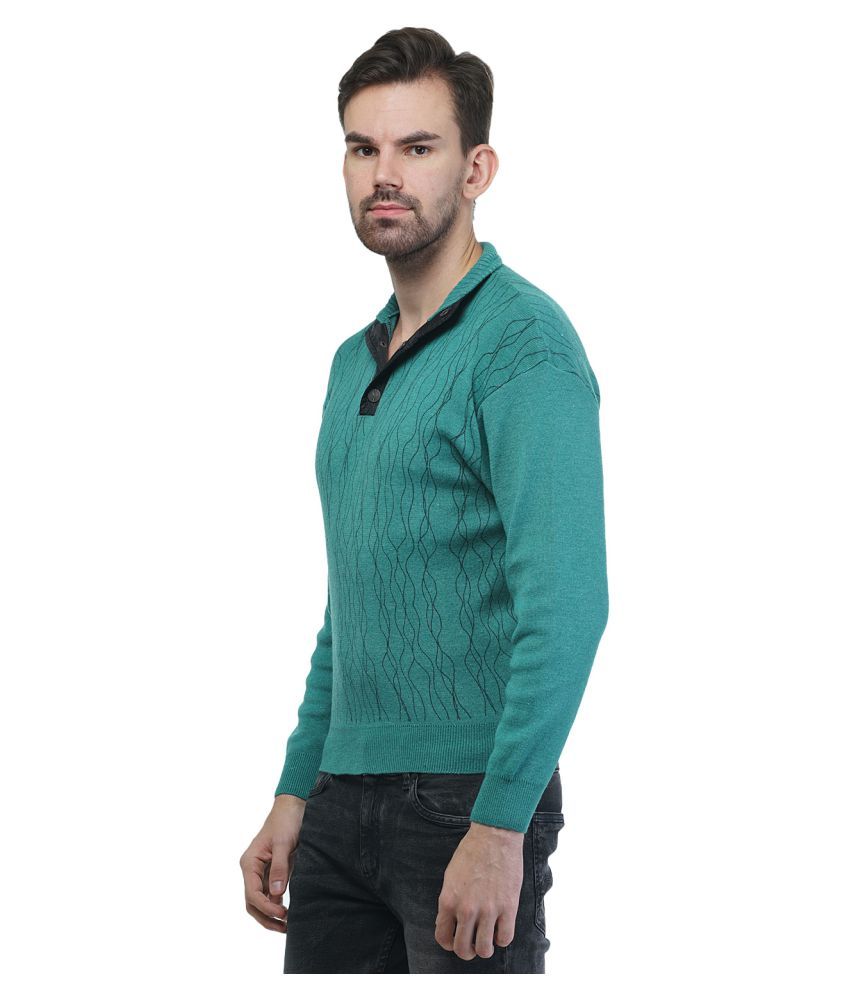 turquoise v neck sweater