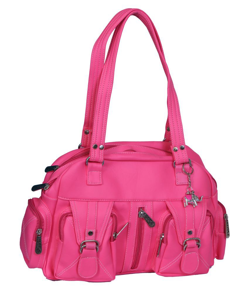 Keffle Pink P.U. Shoulder Bag - KA-006-Pink - Buy Keffle Pink P.U ...