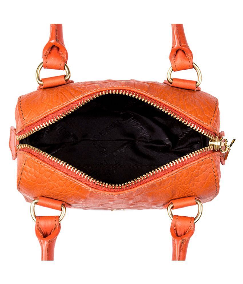 Hidesign Orange Pure Leather Sling Bag Buy Hidesign Orange Pure