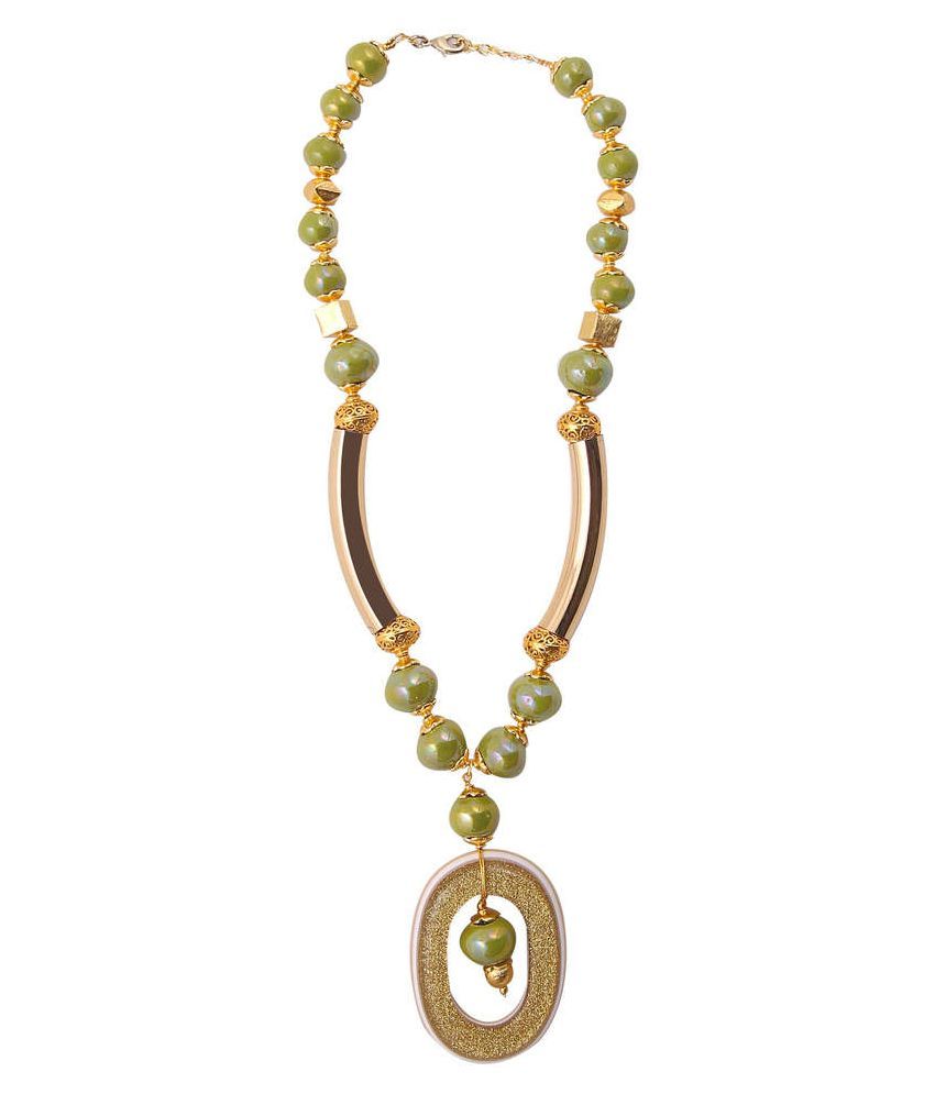 Shaze Green Ceramic Necklace - Buy Shaze Green Ceramic Necklace Online ...