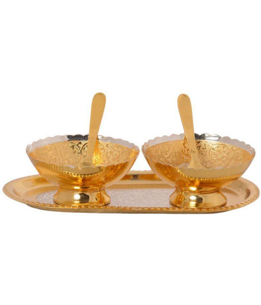     			eCraftIndia Decoratives Bowls & Plates Silverplated Gold 8