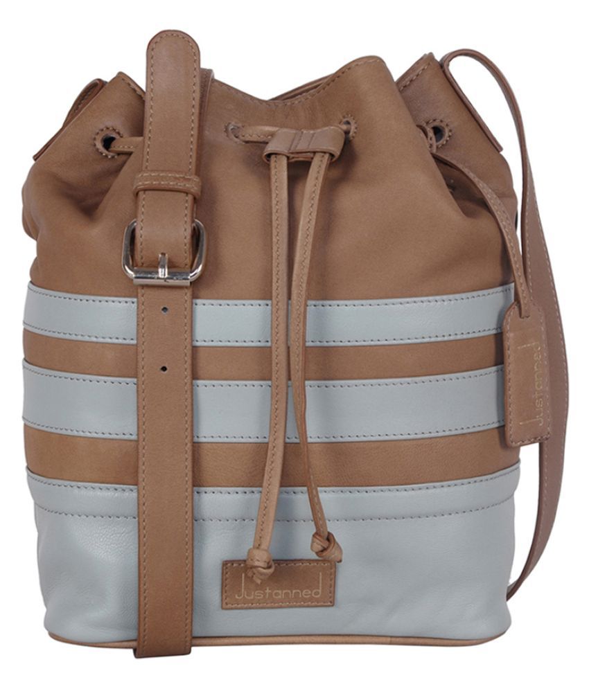 Justanned Tan Pure Leather Sling Bag - Buy Justanned Tan Pure Leather Sling Bag Online at Best ...