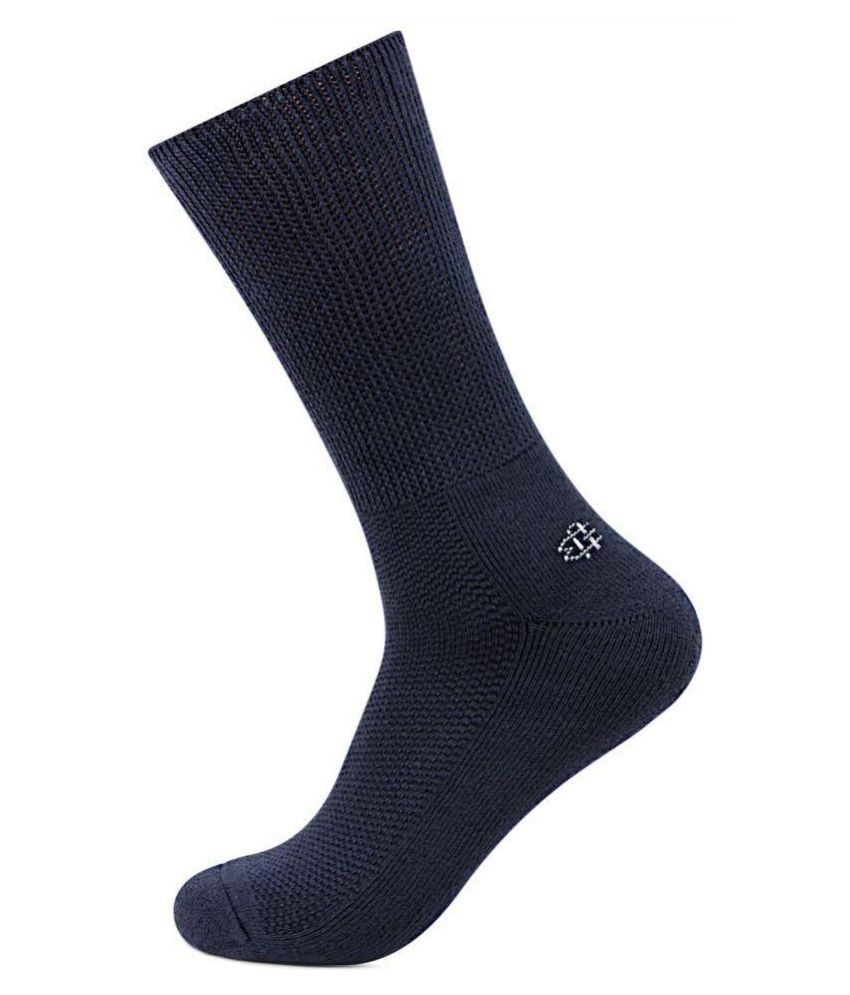     			Bonjour Mens Crew Length Navy Blue Diabetic Socks by Bonjour Blue