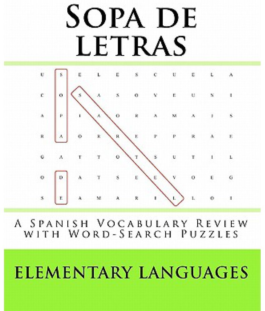Sopa de Letras A Spanish Vocabulary Review with WordSearch Puzzles