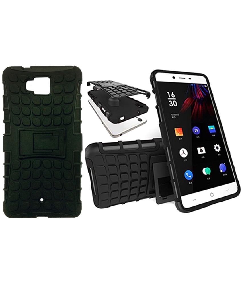 Lyf Wind 2 Case With Stand By Coverup Black Plain Back Covers Online At Low Prices Snapdeal India