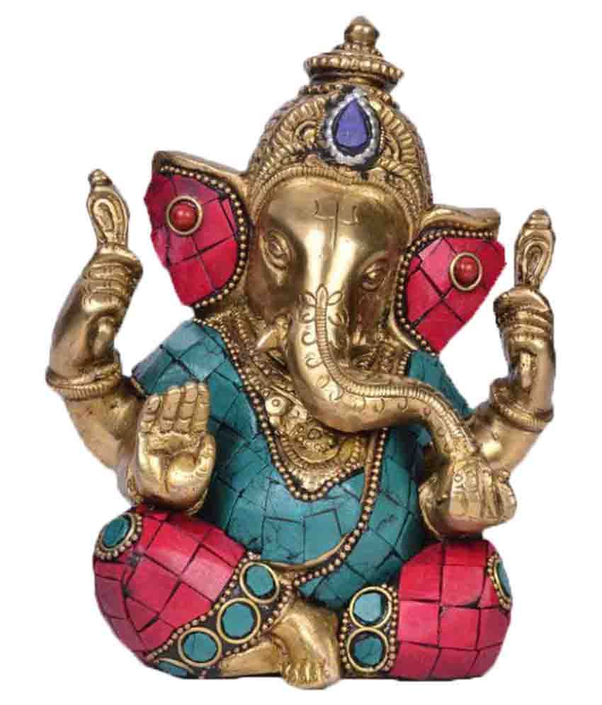 Kk International Ganesha Brass Idol: Buy Kk International Ganesha Brass 