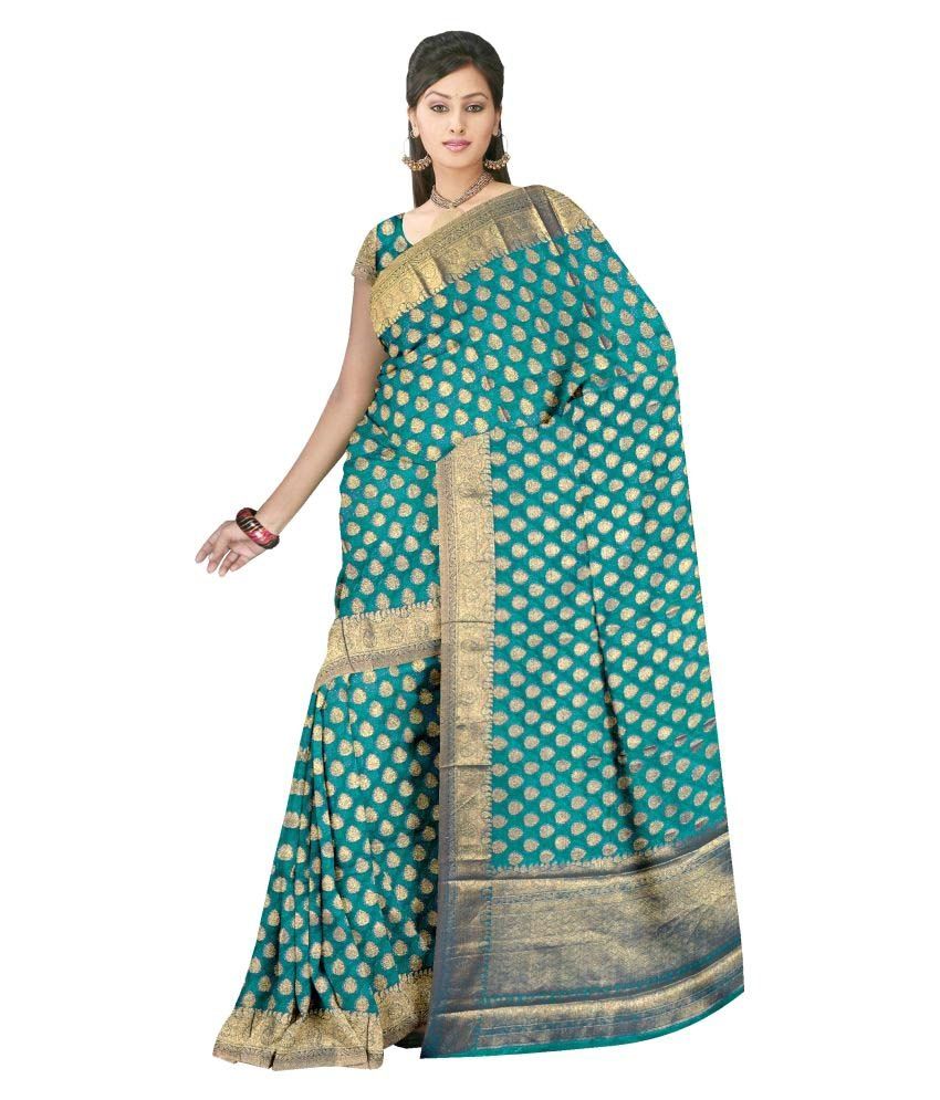 global desi dhoti saree green