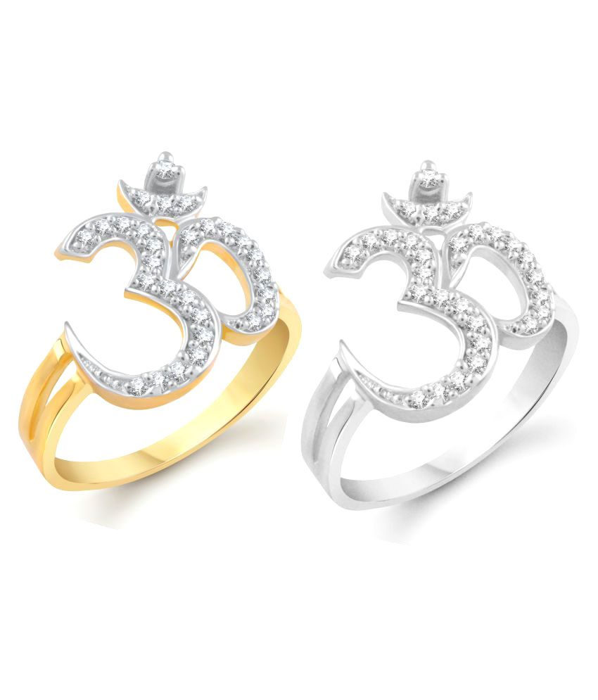     			Vighnaharta Gold and Rhodium Plated Ring - Pack of 2