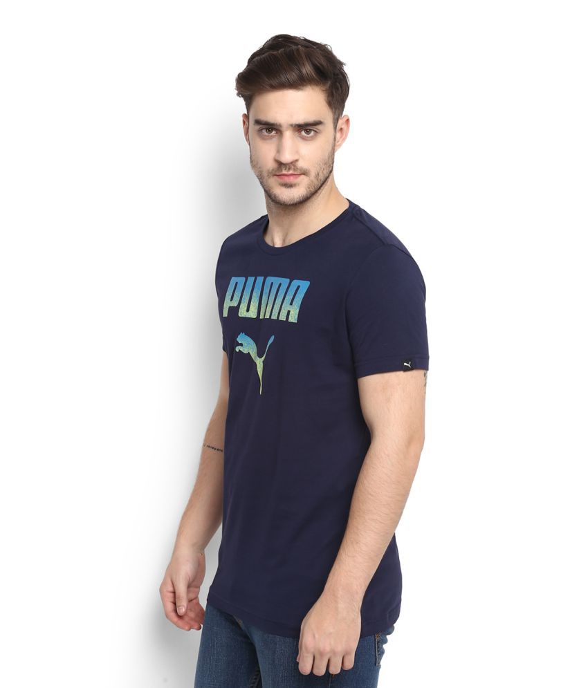 Puma Blue Round T-Shirt - Buy Puma Blue Round T-Shirt Online at Low ...