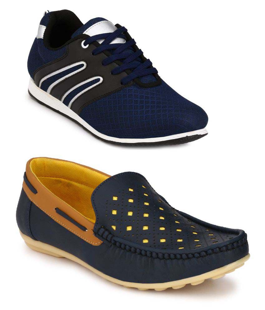 R M Shoes Navy Loafer Combo - Buy R M 
