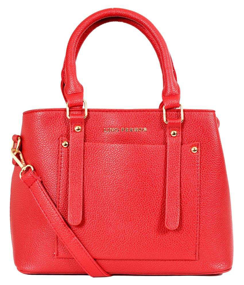 Lino Perros Red Faux Leather Shoulder Bag - Buy Lino Perros Red Faux ...