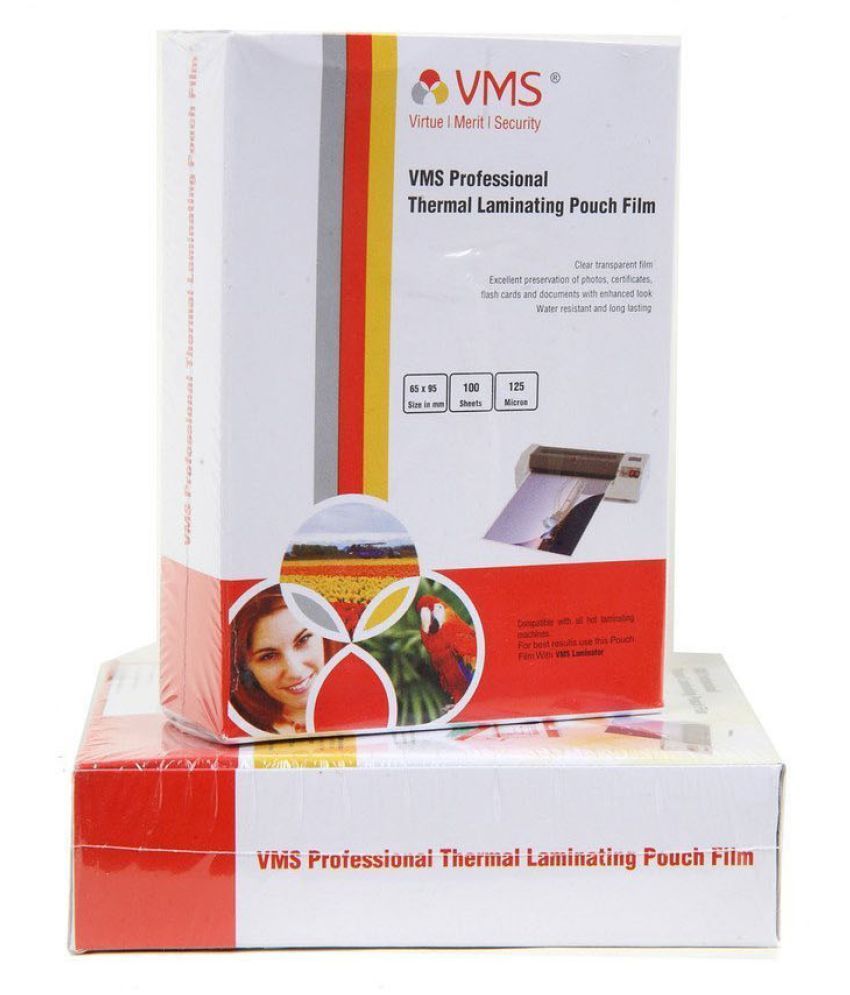 VMS Professional Thermal Laminating Pouch Film 65X95125 Microns ID