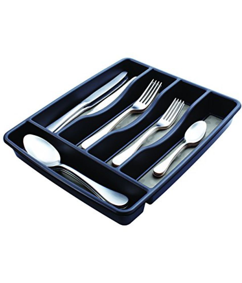 Rubbermaid NoSlip Cutlery Tray, Small, Black Buy Rubbermaid NoSlip