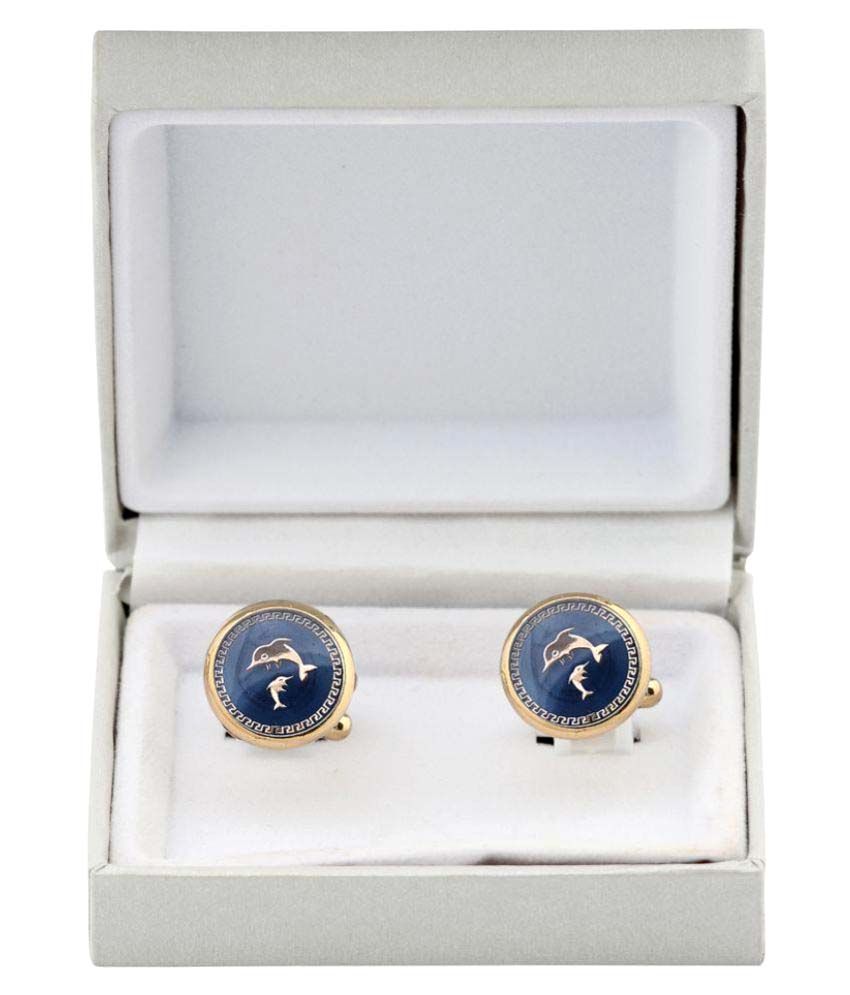 Cufflink Blue Formal Round Finish Cuff Link Set Buy Online at Low