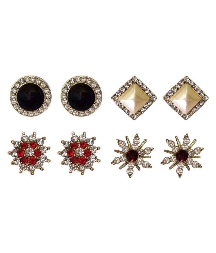 Shreya Collection Multicolor Earrings - Pack Of 4 - Buy Shreya 