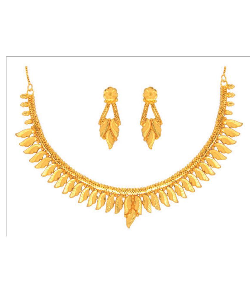 Anjali Jewellers Golden Necklace Set 