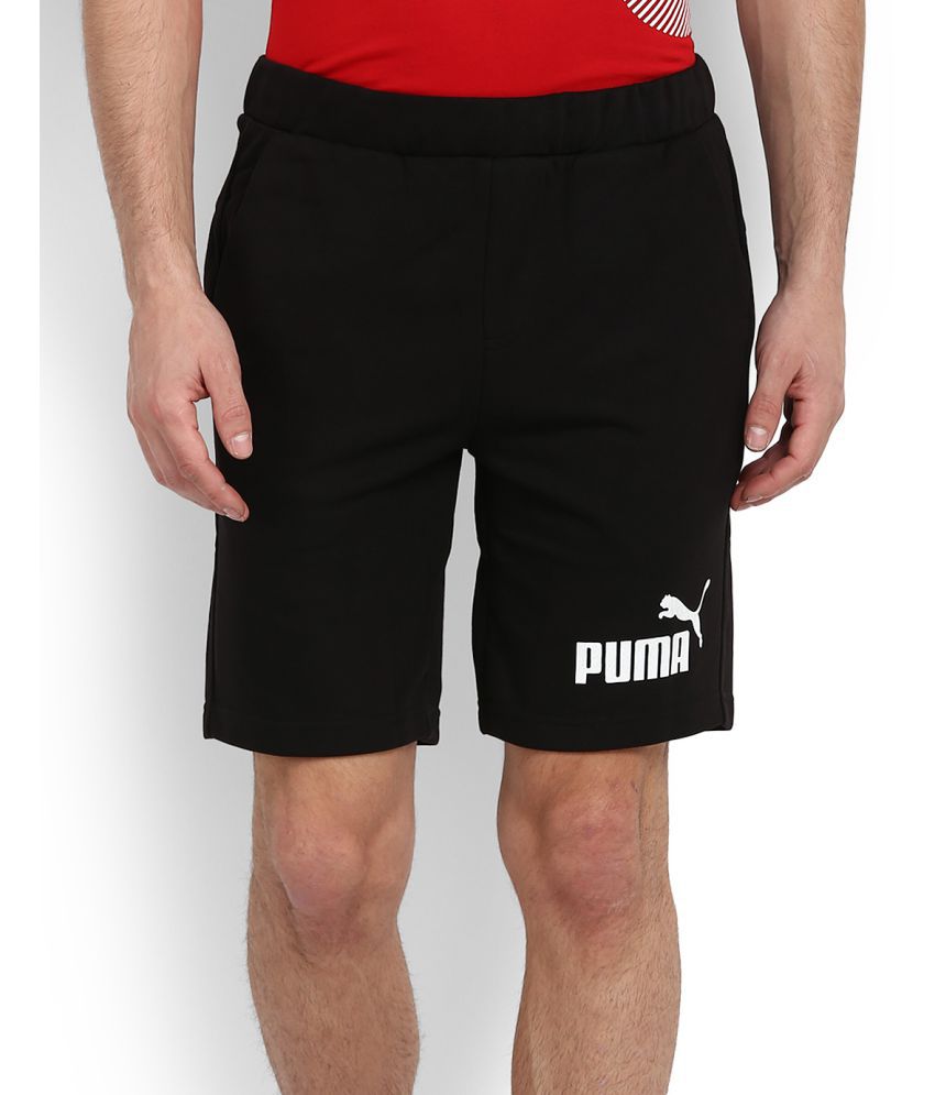 Puma Black Cotton Blend Shorts - Buy Puma Black Cotton Blend Shorts ...