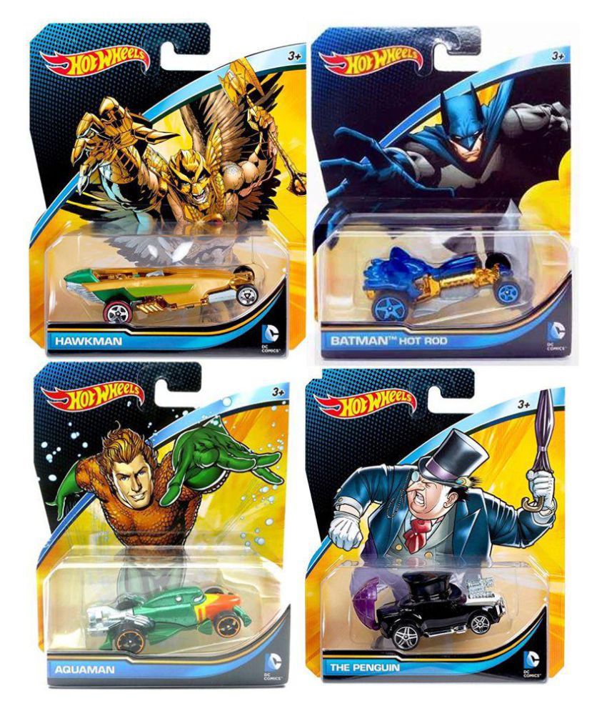 DC Comics - Hot Wheels Batman Hot Rod & Hackman, Aquaman & The Penguin  Character Cars - Buy DC Comics - Hot Wheels Batman Hot Rod & Hackman,  Aquaman & The Penguin