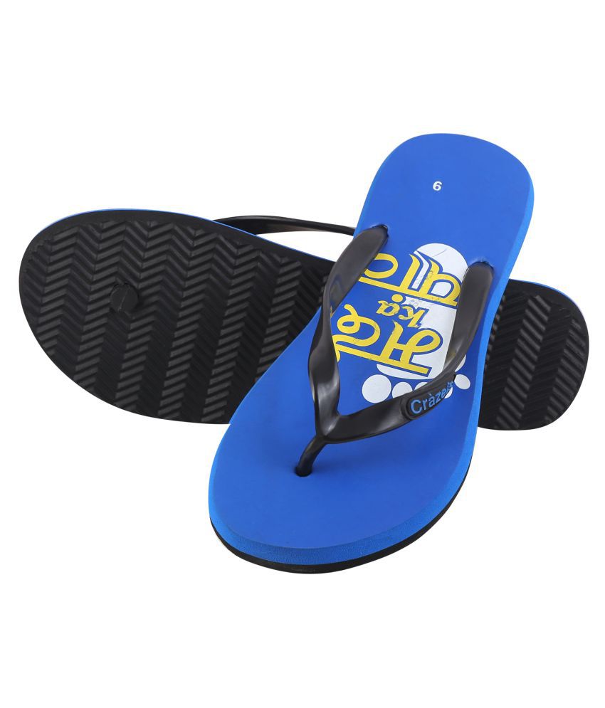 Crazeis Blue Thong Flip Flop Price in India- Buy Crazeis Blue Thong ...