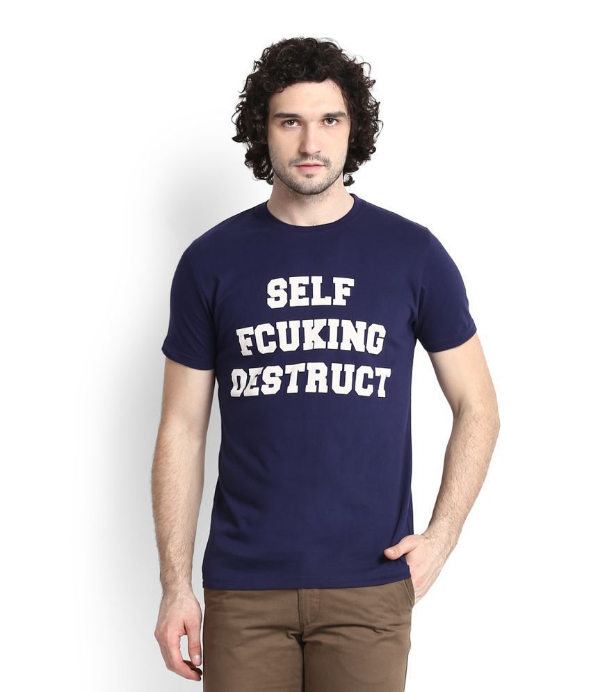 FCUK Blue Round T-Shirt - Buy FCUK Blue Round T-Shirt Online at Low Price - Snapdeal.com