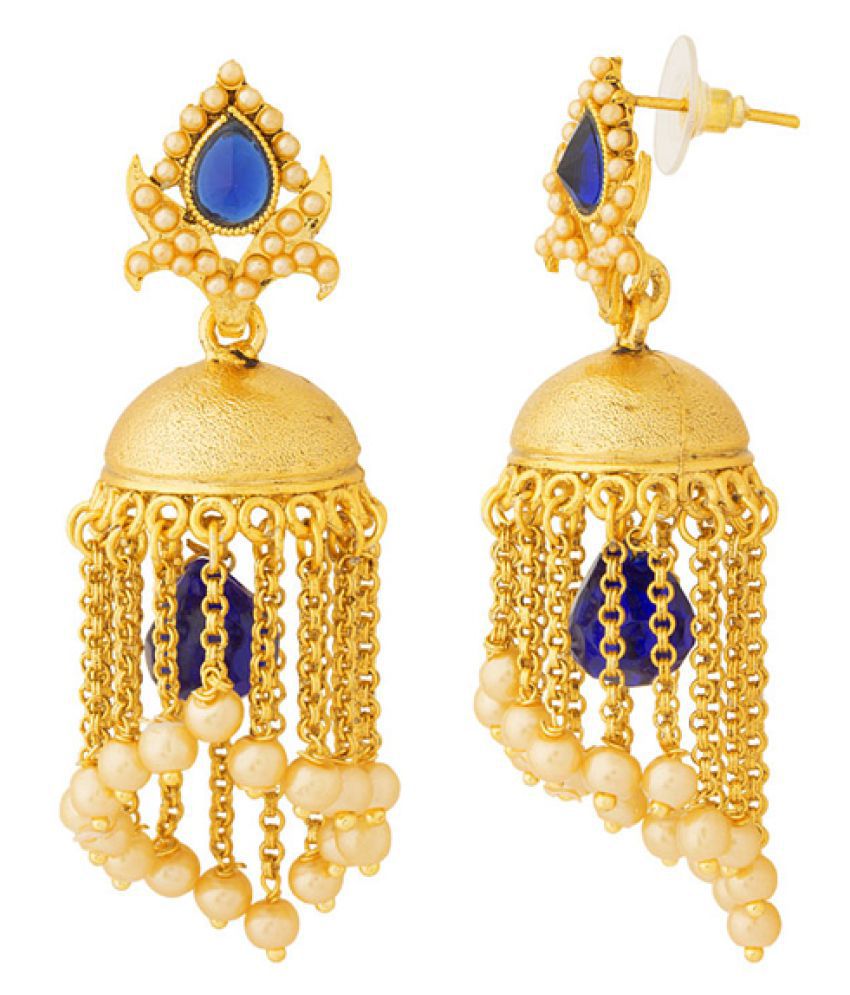 Voylla Jhumki Earrings Dangled With Chain - Buy Voylla Jhumki Earrings ...
