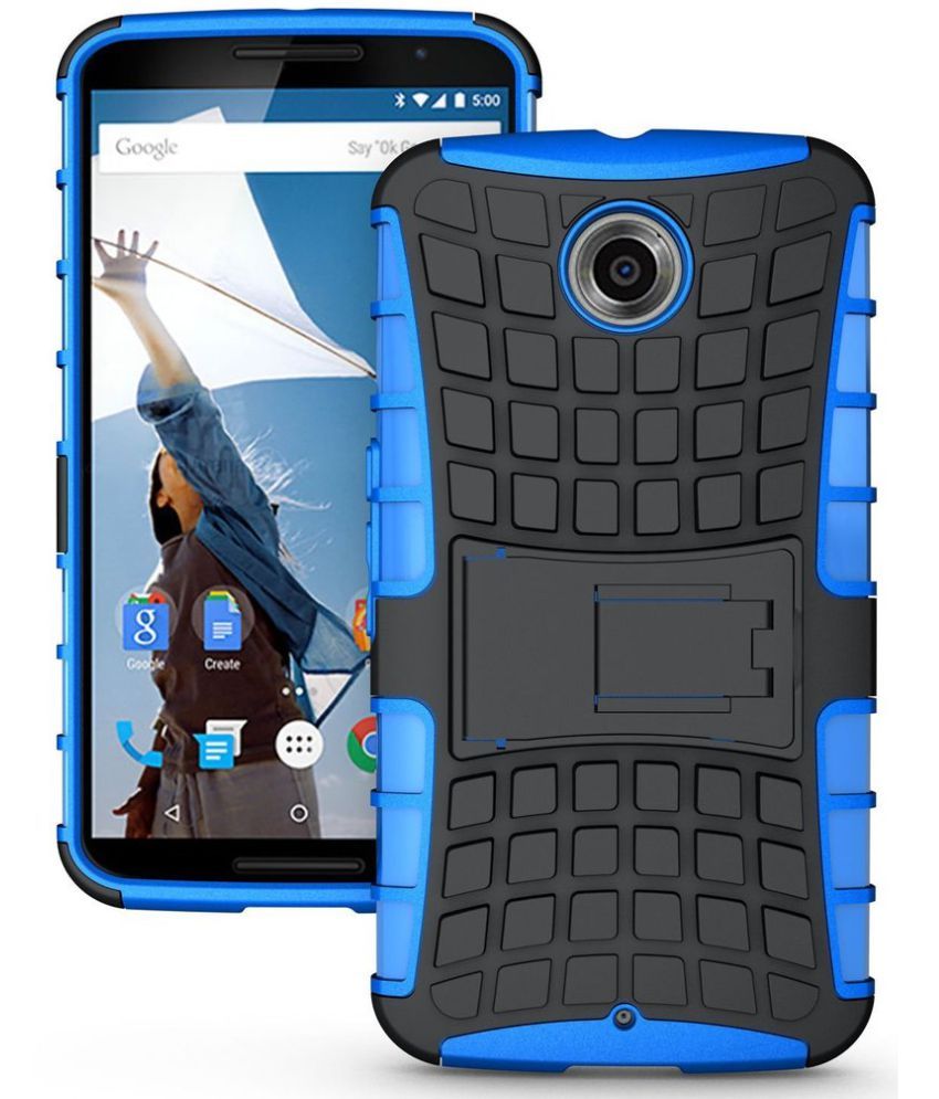 Motorola Nexus 6 Cases with Stands RKA - Blue - Plain Back Covers