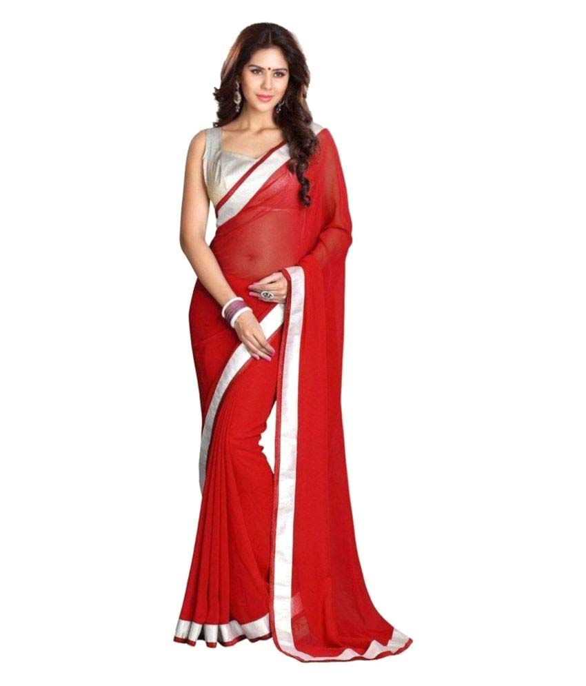 red chiffon sarees online