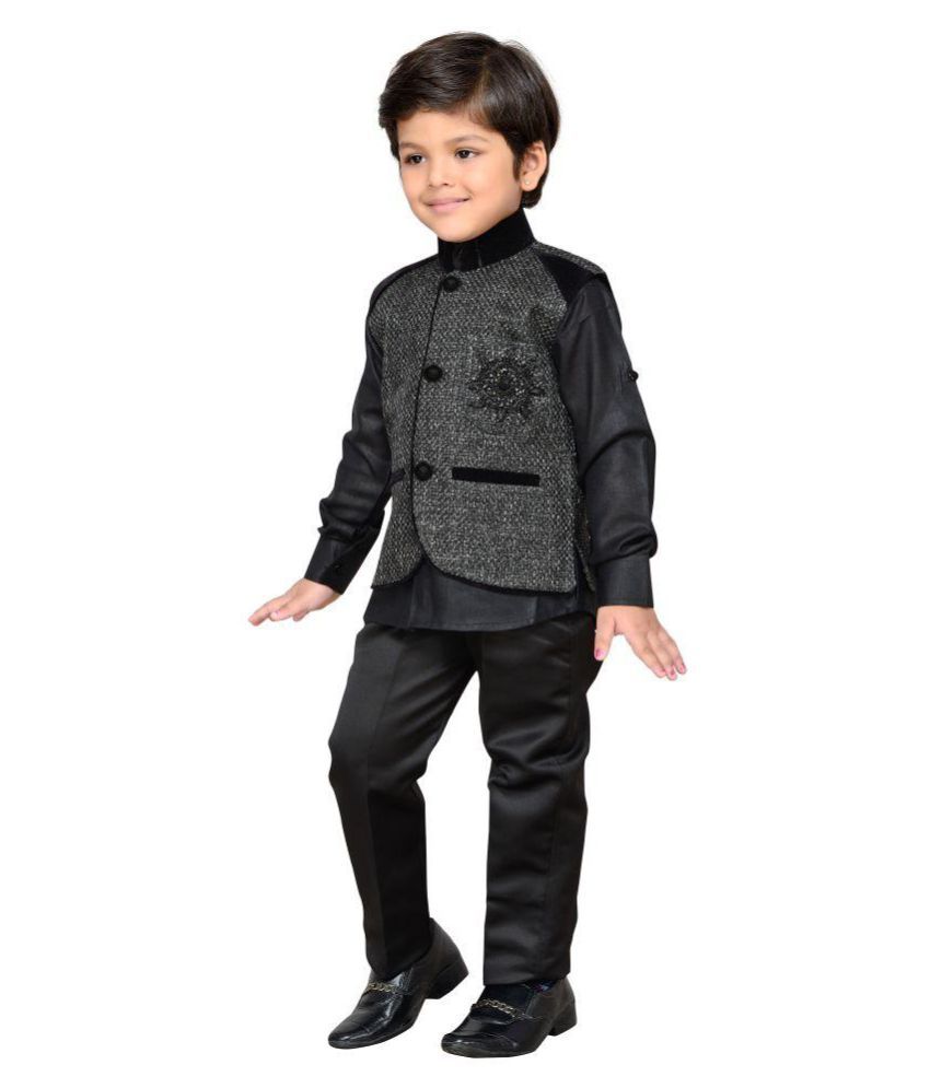AJ Dezines Black Indo Western Suit - Buy AJ Dezines Black Indo Western ...