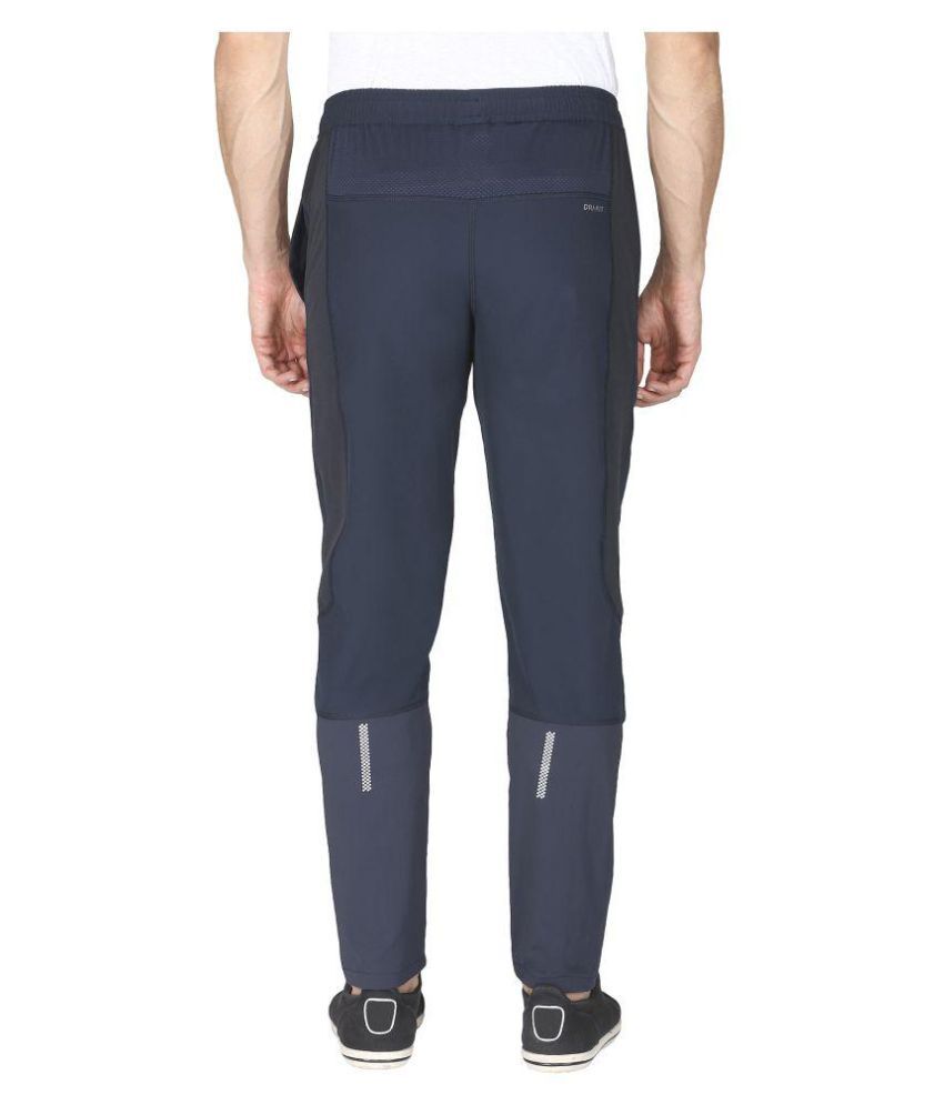 nike navy polyester lycra trackpants