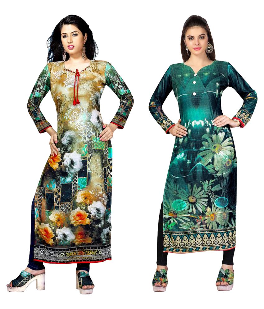     			Jevi Prints Multicoloured Crepe Printed Unstitched Kurti