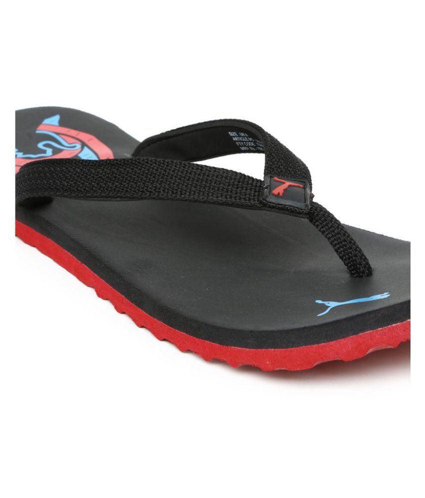 puma black thong flip flop