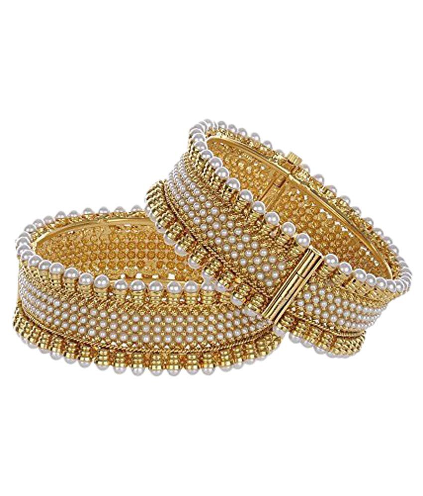YouBella Traditional Jewellery Gold Plated Pearl Bangles for Women Buy YouBella Traditional