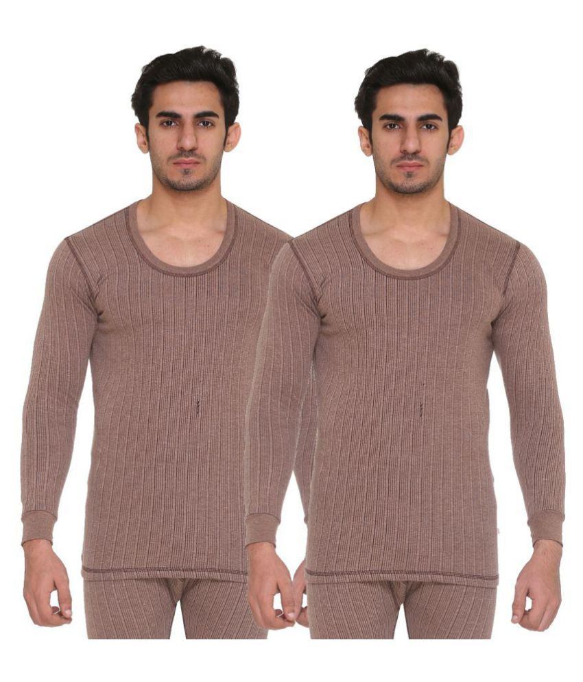     			Vimal Jonney Pack of 2 Cotton Men's Thermal Tops ( Brown )