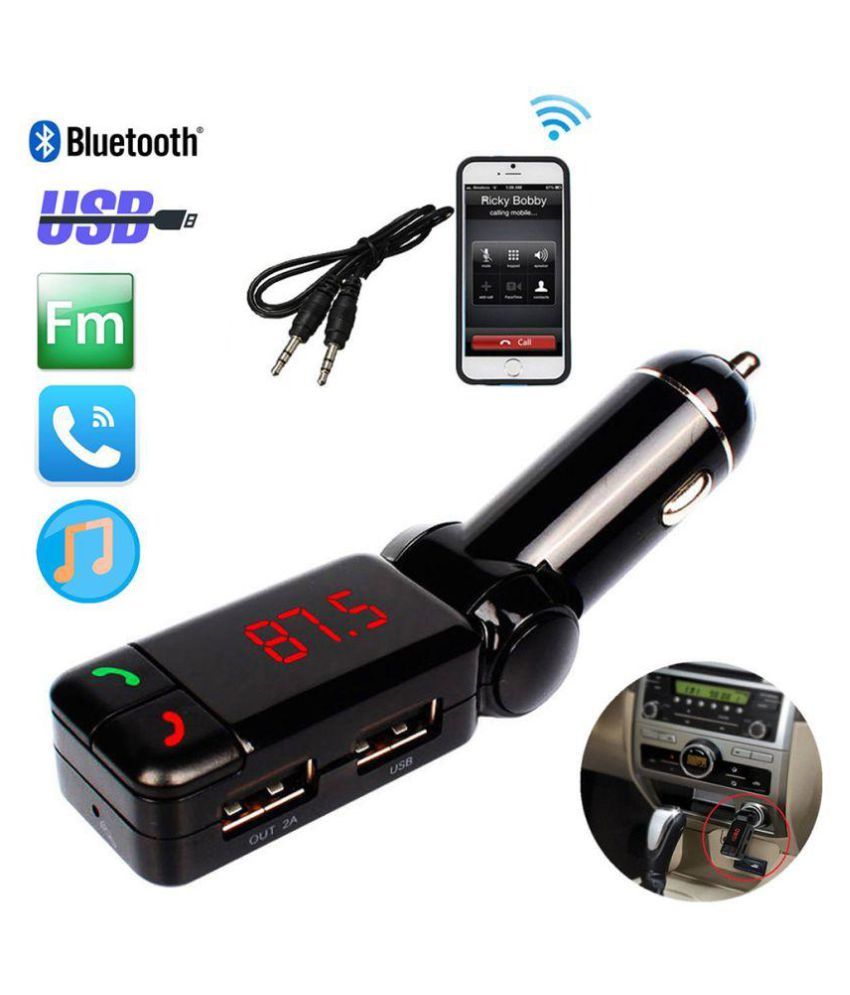 Aeoss Handset Receiver Dual USB Port FM Transmitter with Aux MP3 Player ...