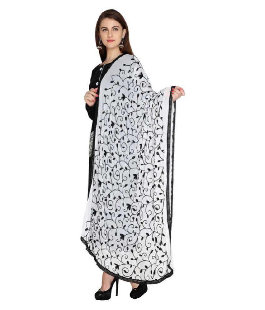white party wear dupatta