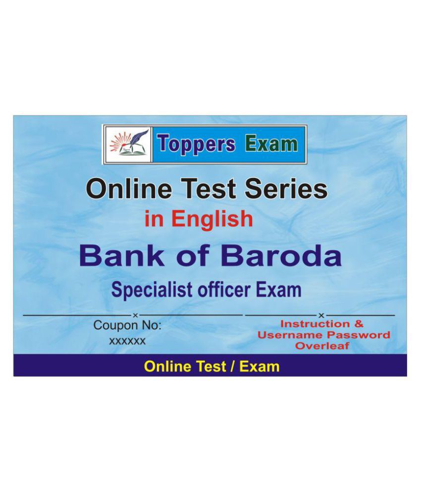 Online Delivery Via Email Bank Of Baroda Online Test Series In English Online Tests Buy