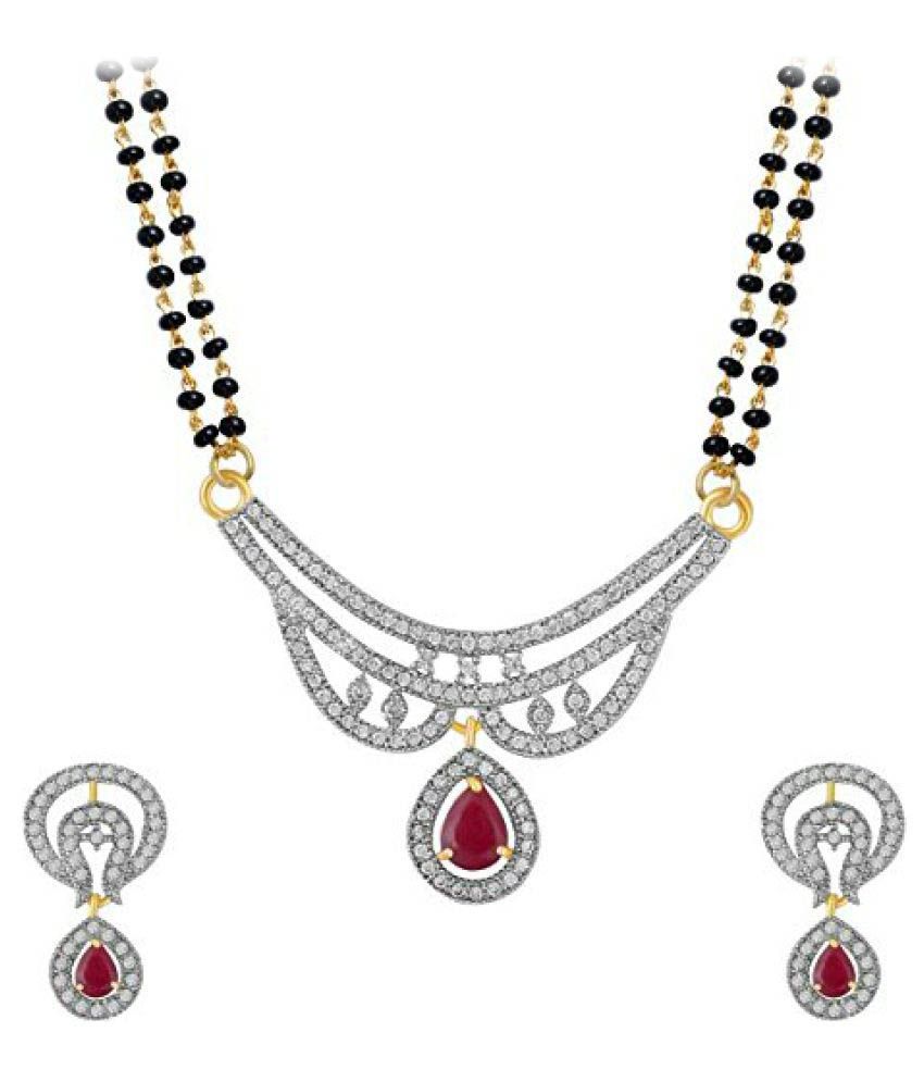     			YouBella Multicolor Alloy Mangalsutra Set