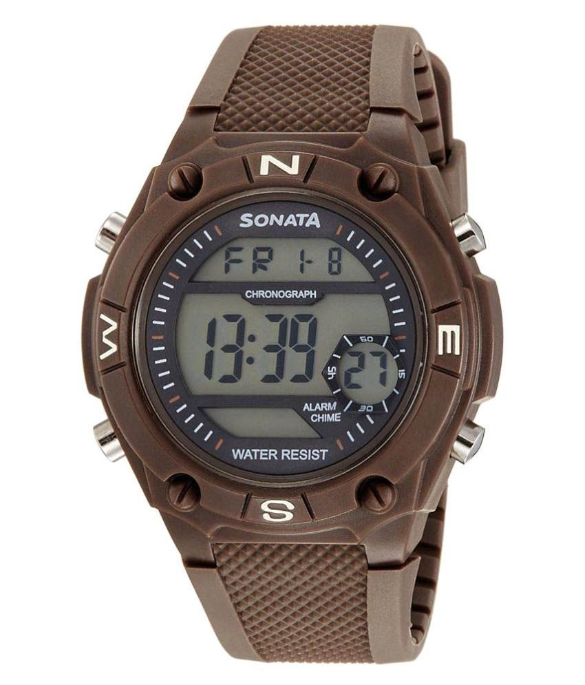 how to set time in sonata super fibre digital watch