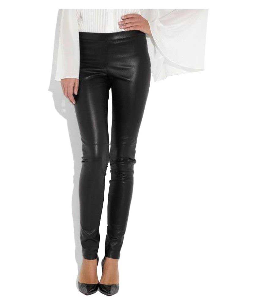 brown leather jeggings