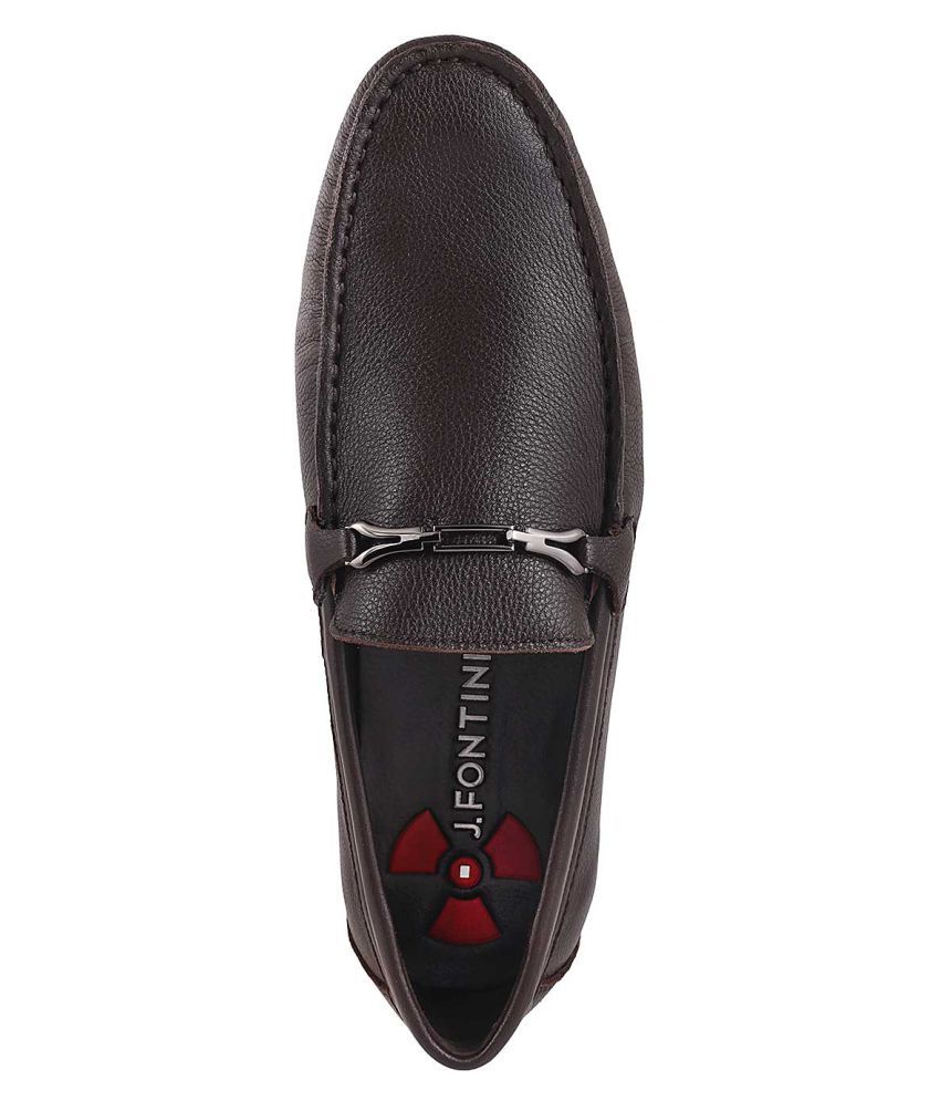 J Fontini Brown Loafers - Buy J Fontini 