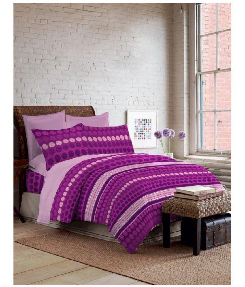 Bombay Dyeing Double Poly Cotton Purple Bed Sheet Buy Bombay Dyeing