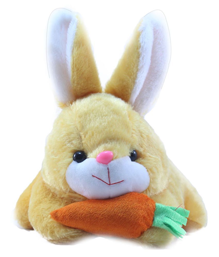     			Tickles Rabbit Eating Carrot Stuffed Soft Plush Animal Toy for Kids (Size: 26 cm Color: Brown)