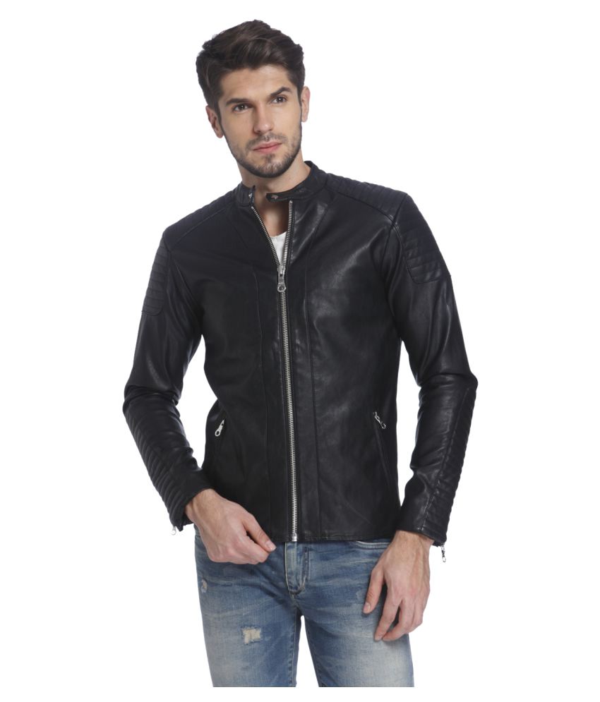 Jack Jones Black Leather Jacket Jack Jones Black Leather Jacket