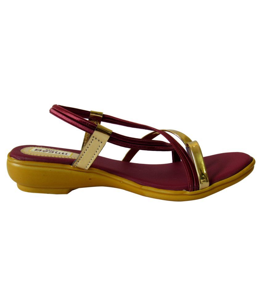 maroon pointed flats