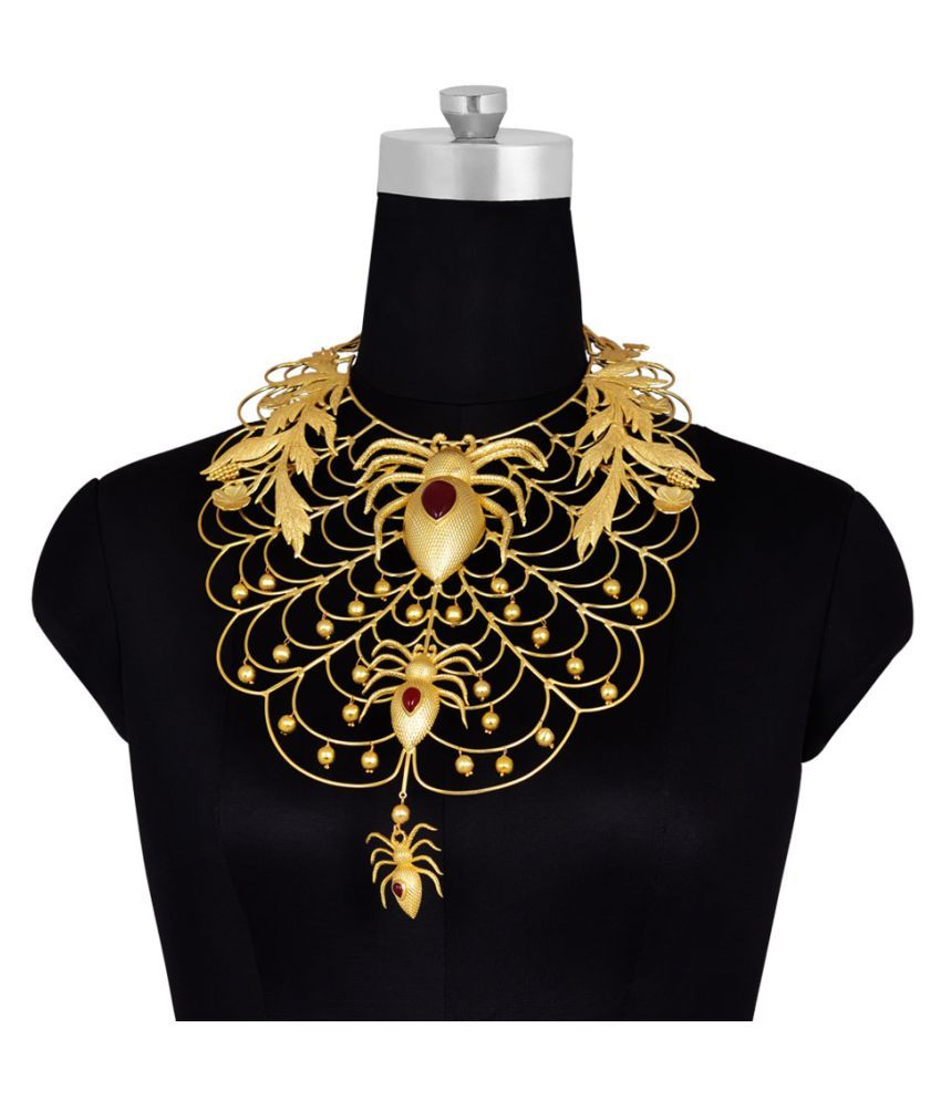 Shaze Golden Designer Necklace - Buy Shaze Golden Designer Necklace ...