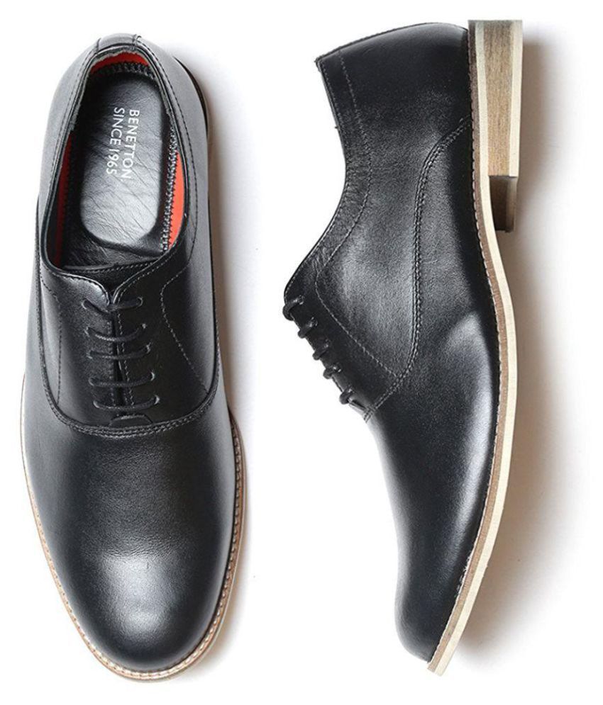 UCB Black Oxford Genuine Leather Formal Shoes Price in India- Buy UCB ...