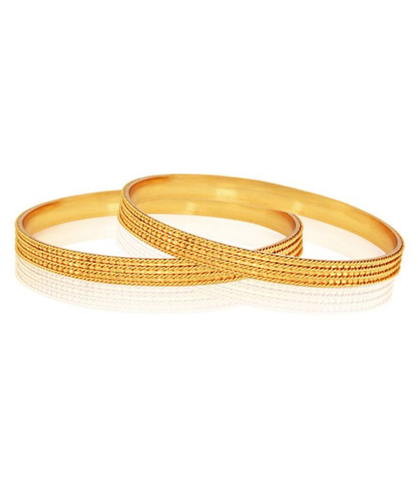     			Zeneme Golden Alloy Bangle Set for Women