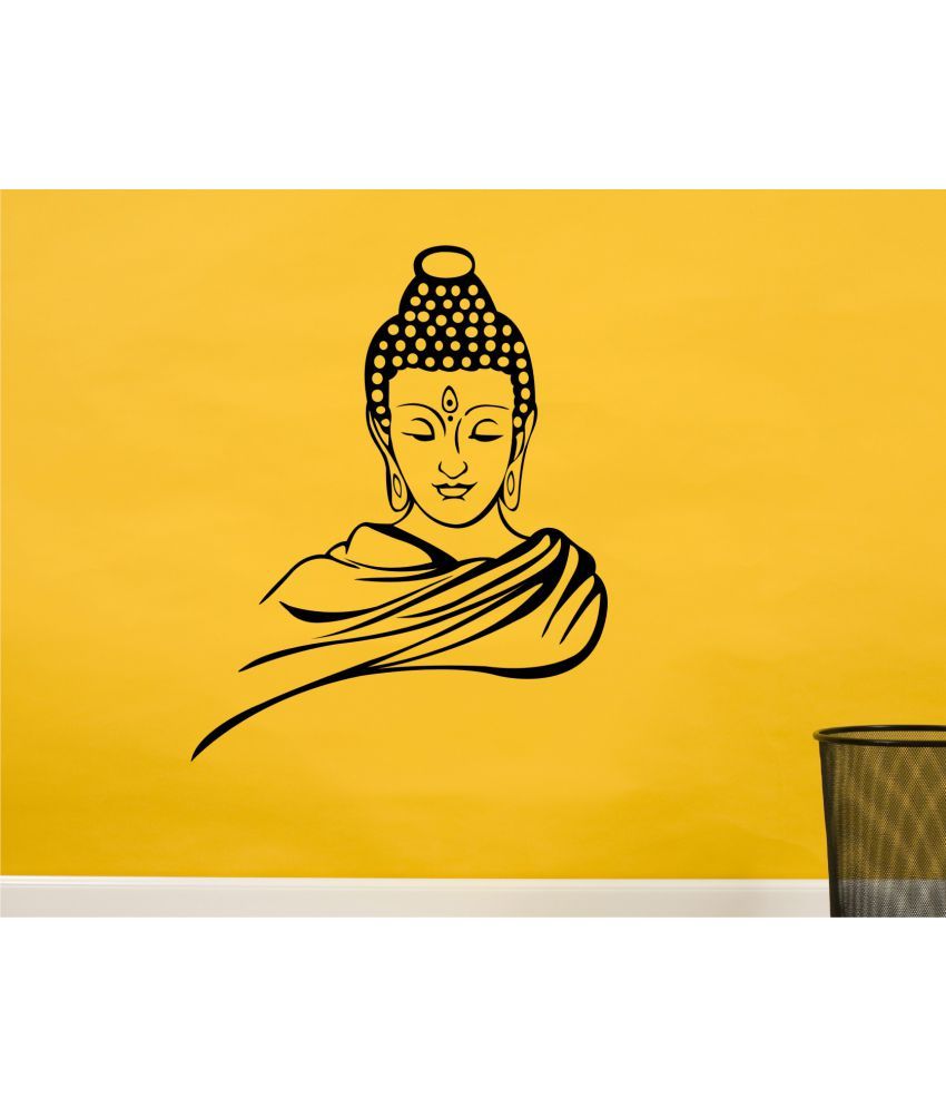 Wall Guru Lord Buddha Black Wall Decal And Sticker Vinyl Wall Stickers